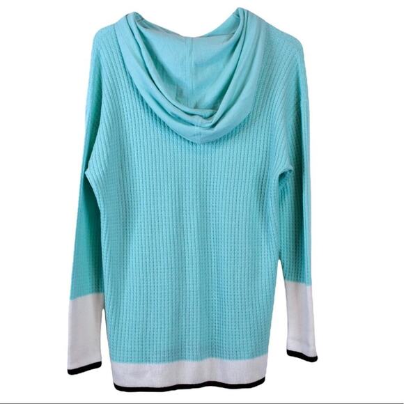 TALBOTS Tunic Cable Knit Sweater in Turquoise Size Large - Picture 4 of 7